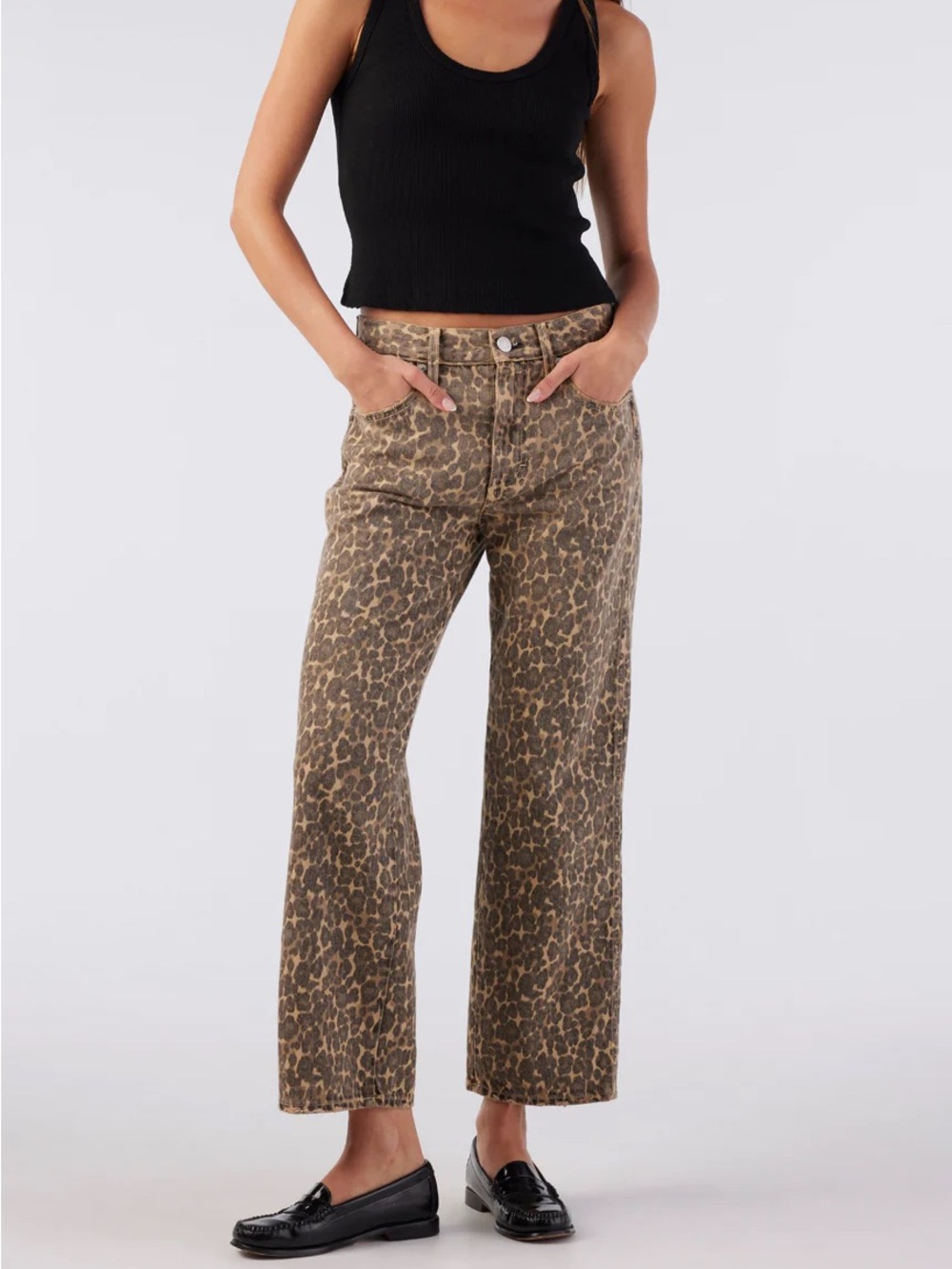 AMO billie jeans in cheetah print NWOT